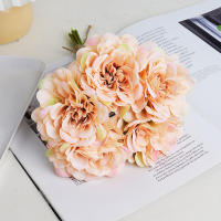 5pcs Rosas Rosa Seda Artificial Peonía Para Boda Decoración De Casa DIY Flores Falsas Económicas Hydrangea Para Manualidades - details 2