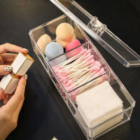 Caja De Almacenamiento Para Maquillaje Organizador Acrílico Transparente Para Esponjas Y Algodón Suave Organizador De Escritorio Para Cosméticos - details 11
