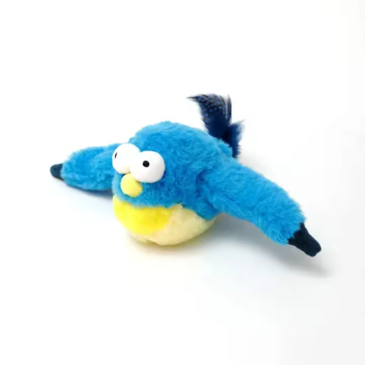Juguete Interactivo Para Gatos Recargable Con Pájaro Silbante Y Batiente Con Catnip Juguete De Peluche Toque Activado Para Gatos De Interior - 1