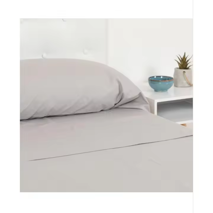 Juego De Sábanas Hostelería  50% algodón 50% poliester Color Blanco y Lino - 1