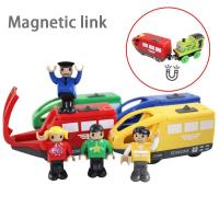 Tren Eléctrico Magnético Con Muñeca De Juguetes Compatible Con Vías De Madera Para Niños Vehículo De Acción Diecast Sin Batería Material ABS - details 2