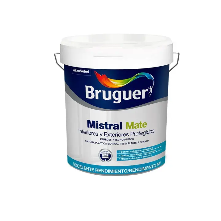 Pintura Plástica Blanca Mate Mistral 0,75L 5586676 BRUGUER - 1