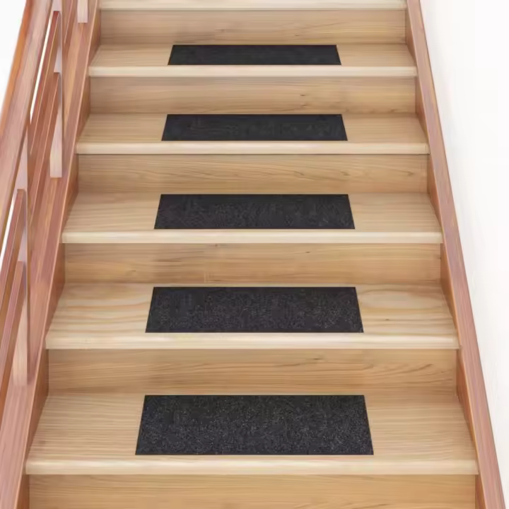 vidaXL Alfombrilla autoadhesiva escalera 15 uds negro 60x25 cm - 1