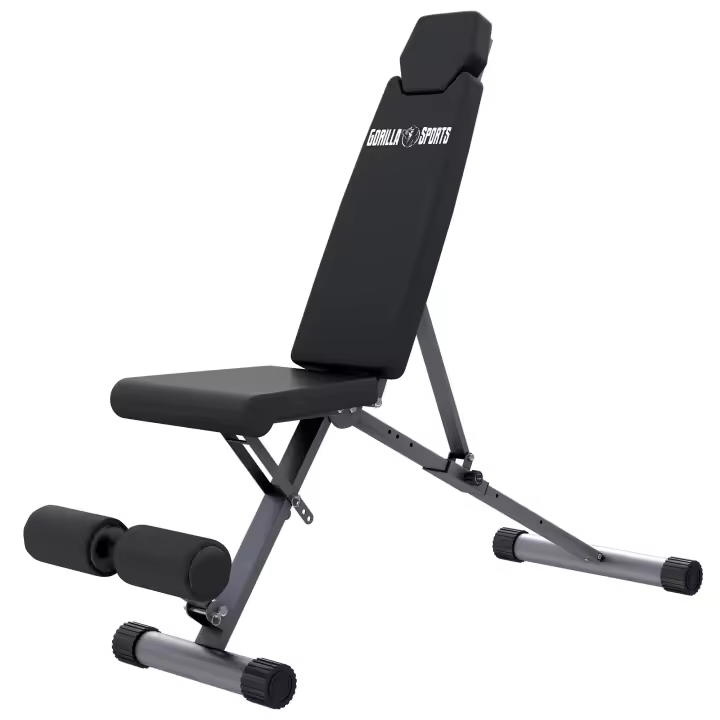 Gorilla Sports Banco de Pesas Plegable - Ideal para Entrenamiento en Casa - 1
