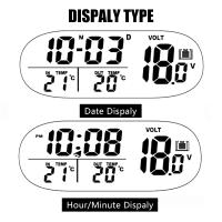 Reloj Digital Para Coche 12V/24V Con Voltímetro Y Termómetro LCD De 3 En 1 Accesorio Interior Con Luz Nocturna Y Advertencia De Frío - details 4