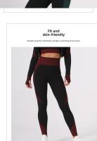 Traje de Yoga transpirable sin costuras para mujer, ropa de Fitness de verano, conjunto de tres piezas de secado ajustado, zapatos deportivos, accesorios de ropa - details 5