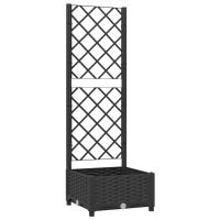 vidaXL Jardinera con enrejado PP 40x40x121,5 cm Color Gris oscuro,  Marrón,  Negro y mas - details 0