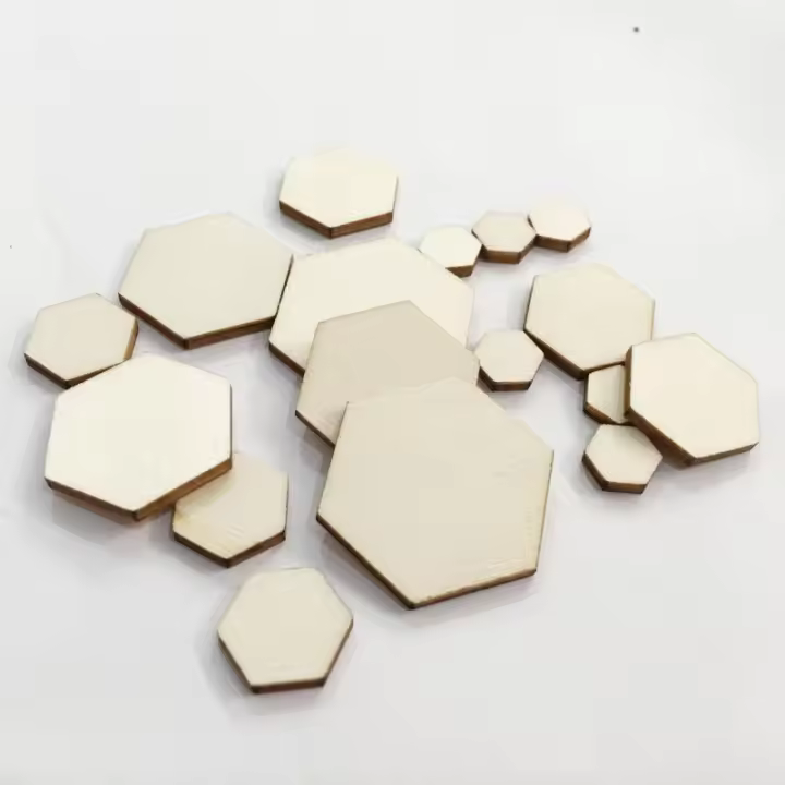 100/50 PCS Chips De Madera Blankas Hexagonales Para Decoración De Hogar Y DIY De Puzle Herramientas De Dibujo Hechas a Mano Para Niños - 1