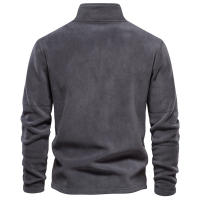 Nuevo estilo de otoño e invierno para hombre, sudadera de manga larga con media cremallera y cuello alto, cuello alto, top de forro polar para hombre moderno y versátil - details 3