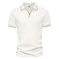 Camisa Polo De Cuello V AIOPESON Para Hombres Color Sólido Manga Corta Estilo Clásico Ropa Masculina Verano 2022 Anti-Pelusa - details 7