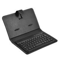 Miniteclado inalámbrico con Bluetooth y Funda de cuero PU para Smartphone y tableta, recargable, 4,5-6,8 pulgadas - details 0