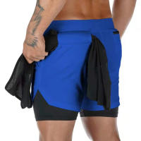 Shorts De Gimnasio Para Hombre 2 En 1 Ropa Deportiva De Entrenamiento Rápida Secado Para Correr Y Yoga Pantalones De Baloncesto - details 4