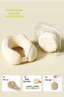 Almohada De Cuello Para Viaje En Avión U Tipo Portátil Para Acampar Al Aire Libre Con Bolsa De Almacenamiento Suministro De Viaje Material De Poliéster 100% Espuma De Memoria - details 5