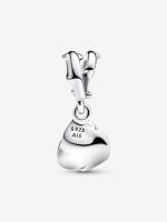 Pandora Moments - Colgante doble de plata de ley con corazón de rosa，Incluye Caja Original - details 0