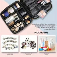 Estuche De Maquillaje Profesional Portátil Para Viajes Con Organizador Y Divisores Ajustables Color Rosa Material Oxford Tamaño 26*23*9cm - details 2