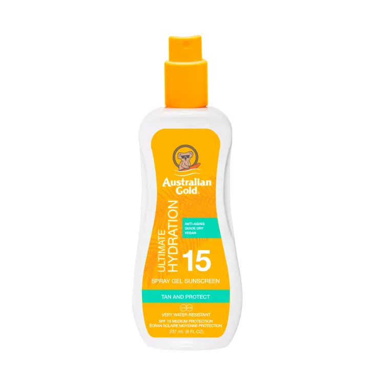 Australian Gold SPF 15 SPRAY GEL, protector solar en spray con textura de gel, 237ml - 1