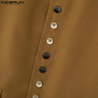 Incern Run Chaqueta De Hombre Estilo Coreano 2024 Moda Casual Con Contraste En Cuello Y Botones Multiseguros Largo Para Callejero - details 19