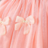 Vestido De Princesa Para Bebé Niña Verano Con Encaje Y Gran Lazo Vestido Sin Mangas Cuello Redondo Estilo Casual Polyester - details 9