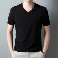 Camiseta Hombre Verano 2024 Cuello V Corta Transpirable Con Capucha Top Casual De Poliéster Para Primavera Y Verano - details 6