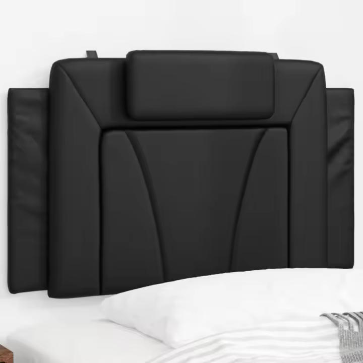 vidaXL Cabecero de cama acolchado cuero sintético negro 90 cm - 1
