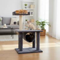 COTTECOTA- Árbol para gato gris 30x50x83cm, con plataformas, rascadores y zonas de descanso. Ideal para estimular el ejercicio, el juego y el descanso de tu felino. Hecho con materiales resistentes y seguros, perfecto para gatos de todos - details 0