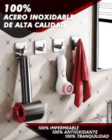 Ganchos Adhesivos para Baño, Maple Inoxidizable Colgador Toallas sin Taladro, Toalleros Autoadhesivo Extrafuerte para Baño Cocina Albornoz Trapos, Gris, 6 Piezas - details 1