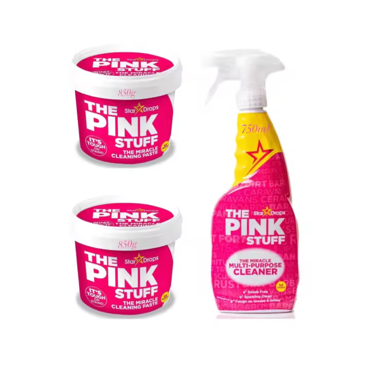 Pack 3 unidades - Pasta limpiadora Pink Stuff Miracle Cleaning Paste 850g (2uds) + Spray limpiador multiusos Pink Stuff Miracle Multi-purpose Cleaner 750ml (1ud) -Limpieza milagrosa para tu hogar - 1