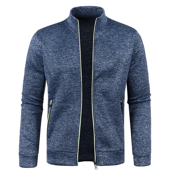 Chaqueta Casual Para Hombres Con Cierres De Cremallera Y Cuello Erguido Sudadera De Calle Exterior Abrigo De Manga Larga Ropa De Hombres M-4XL - 1