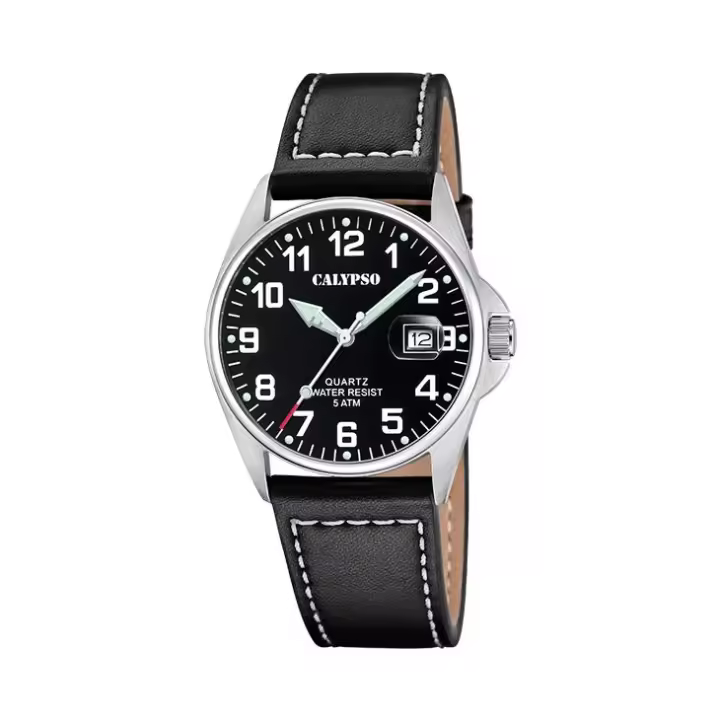 Calypso Watches Reloj Calypso K5870/4 para Hombre Colección Basic con Esfera Negra y Correa Negra - 1