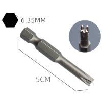 Juego De 5 Piezas De Bits De Destornillador Con Cabeza Magnética Triángulo Y U Puntos Cuatro Hex Shank 1/4'' 50mm Herramienta De Reparación - details 7