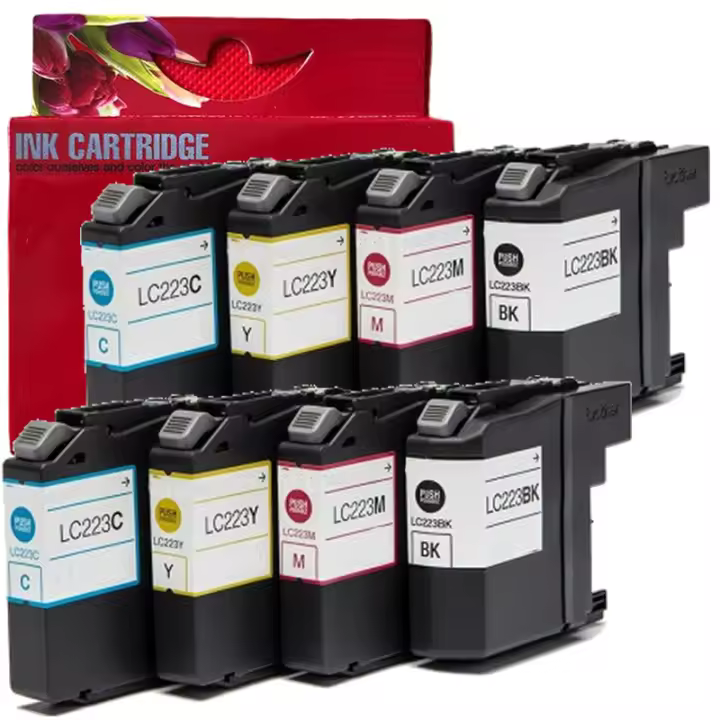 Brother LC223/LC221 pack 8 tintas Compatible LC223BK, LC223C, LC223M, LC223Y - 1