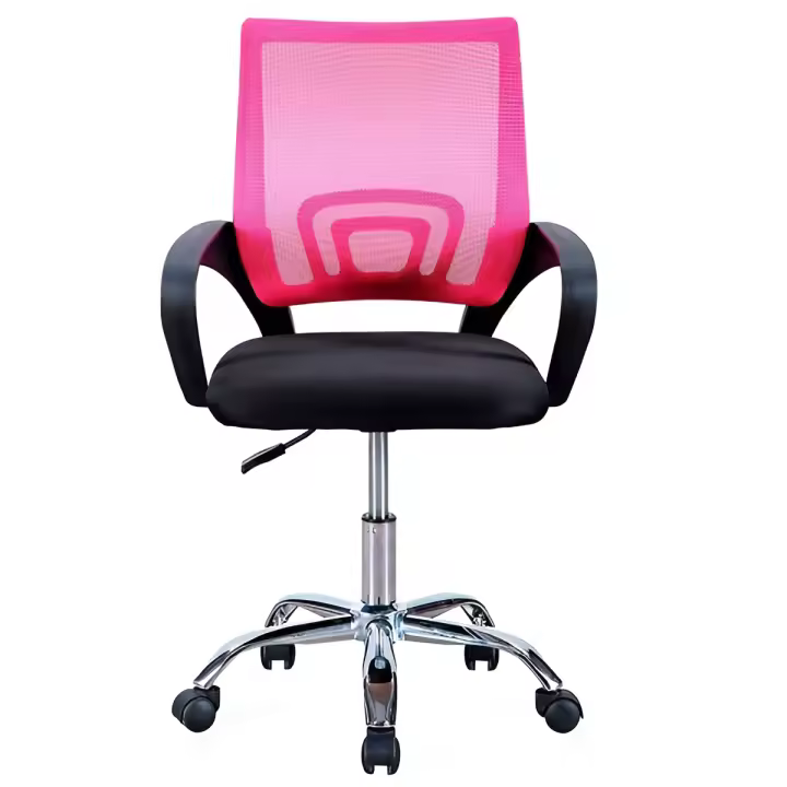 Silla de Oficina Adec Light Rosa Ergonómica con Respaldo de Malla y Apoyabrazos - 1