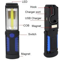 Linterna LED COB Con Luz De Trabajo Rotación 90° Impermeable Para Camping Lámpara Magnética Recargable Por USB Con Gancho - details 5