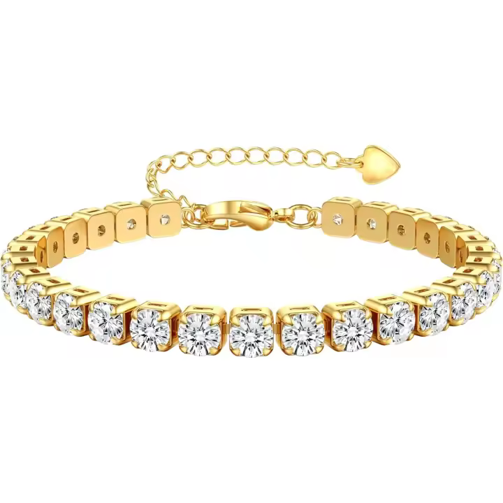Pulsera Mujer Plata/Oro Ajustable Pulseras Tenis Zirconia 3/4/5MM Para Regalo Mujer Niña - 1