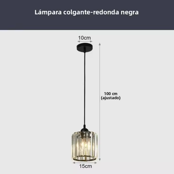 Lámpara Colgante De Cristal Moderna Y Lujo Para Dormitorio Luz De Barra Sencilla Para Habitación Restaurante Instalación Por Cable - 1