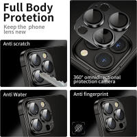 Protector De Lente De Cámara Para iPhone 14 13 pro Max Mini Y 14 plus Vidrio Metálico Transparente Resistente a Arañazos Y Agua Cubierta Completa - details 3