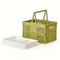 Cajas De Almacenamiento Ecológicas De Plástico Con Manija 1/4pcs (9.25"x6.1"x6.7") Para Estante De Escritorio Cajón Plegables Y Pilaables - details 0