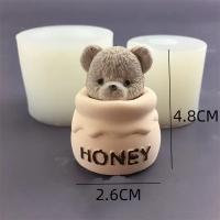 Molde De Cera De Silicona De Oso Hermoso Jars De Miel Para Hacer Chocolate Y Galletas Cubo De Hielo Aromaterapia Molde De Pegamento - details 1