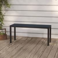 vidaXL Banco de jardín acero y WPC negro 110 cm - details 0