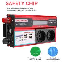 500W/800W Power Inverter DC 12V To AC 220V 230V Transformer with 4 USB EU Socket Charge with LED Display for RV Phone Car - details 8