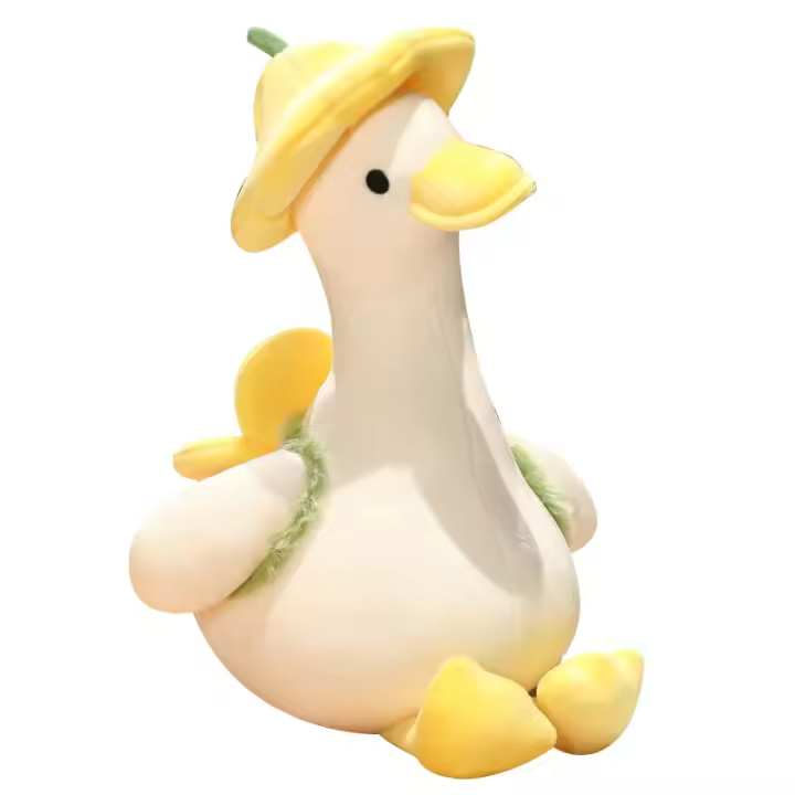 Muñeco De Peluche Kawaii De 30cm Pato Con Flores Juguete De Peluche Animal Simulación Divertido Regalo Para Todas Las Edades - 1