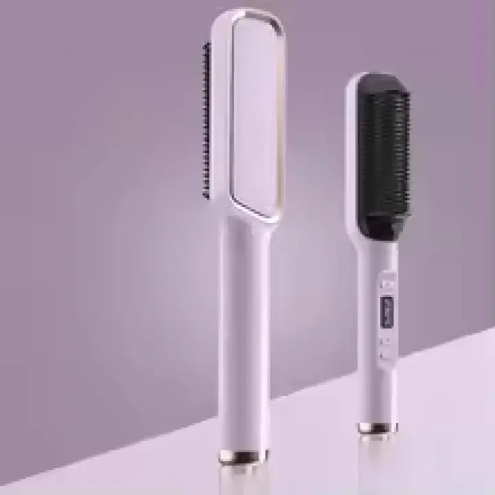 🎁【Detalles para Mamá】Cepillo alisador profesional, calentamiento rápido, cuchilla cerámica, 45 vatios, alisa o riza en 3-5 minutos, para cabello seco, 220 voltios (Color: morado) - 1