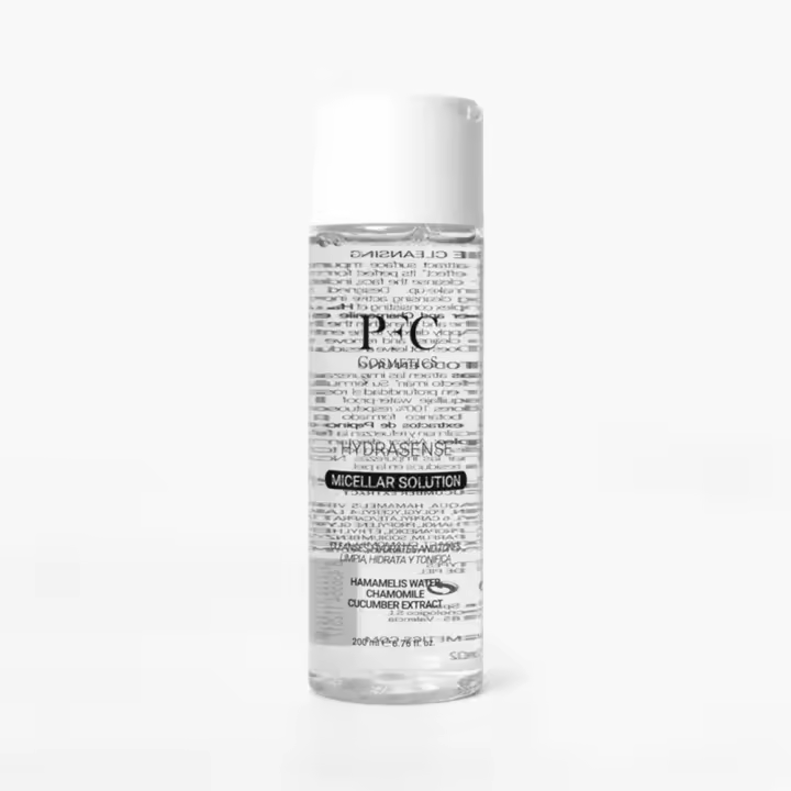 PFC Agua Micelar Limpiador Facial Desmaquillante Puro y Natural Hydrasense Micelar Solution 200ml Concentrado de Hamamelis Water y Extracto de Pepino para Higiene y Cuidado Personal. - 1