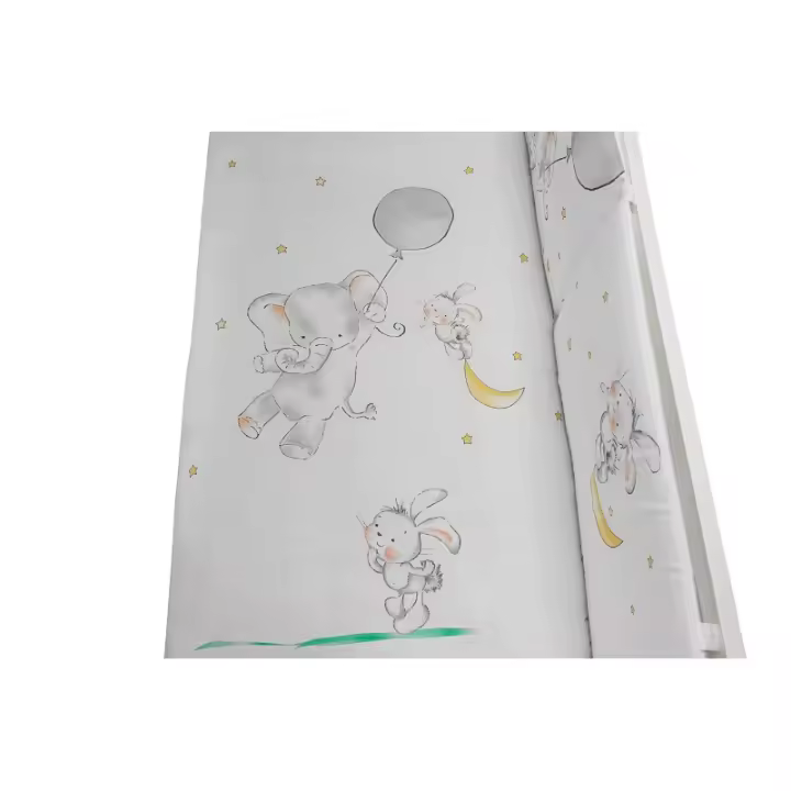 Set 2 piezas desenfundable para cuna Edredón Nordico  con funda y chichonera Elefante globo Gris 92712 - 1