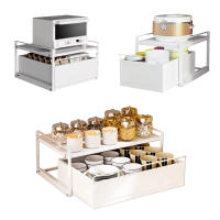 LUTODY - Organizador de cocina de 2 niveles para almacenamiento extra debajo del fregadero - Metálico, resistente, multiuso y multifuncional - details 0