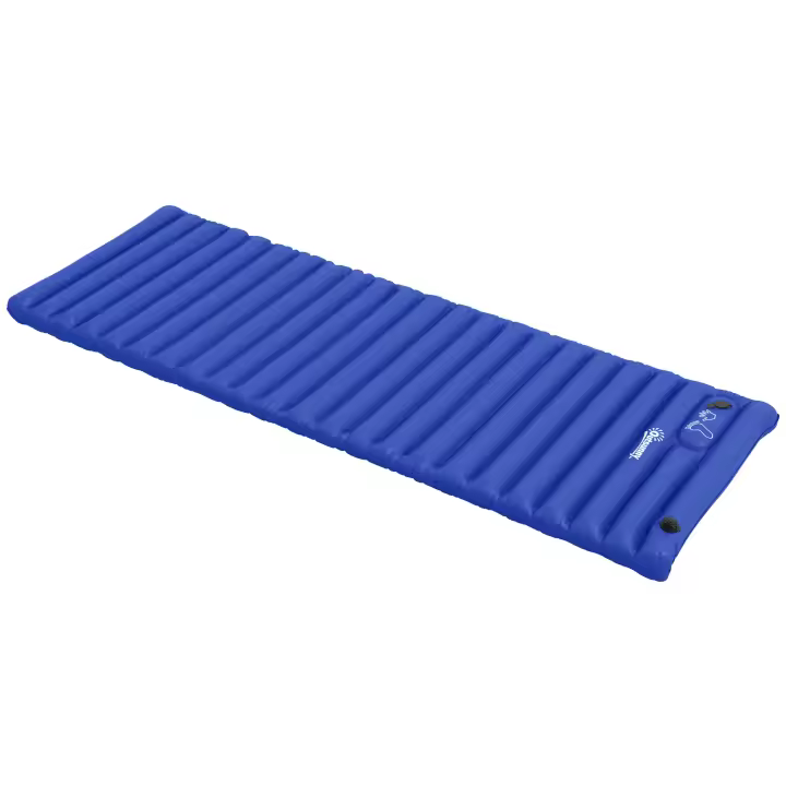Outsunny Colchoneta para Dormir para Camping, Colchón Hinchable con Bomba de Pie, Cama Inflable Impermeable con Bolsa de Transporte, Colchoneta para Dormir para Jardín, Soporta hasta 120 kg, Azul - 1