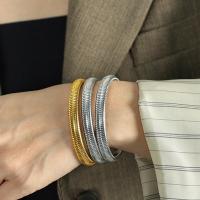 Pulsera De Acero Inoxidable Impermeable Retro Con Elasticidad Y Polvo Metálico Dorado 18K Platinado Moda Unisex Para Hombres Y Mujeres - details 2