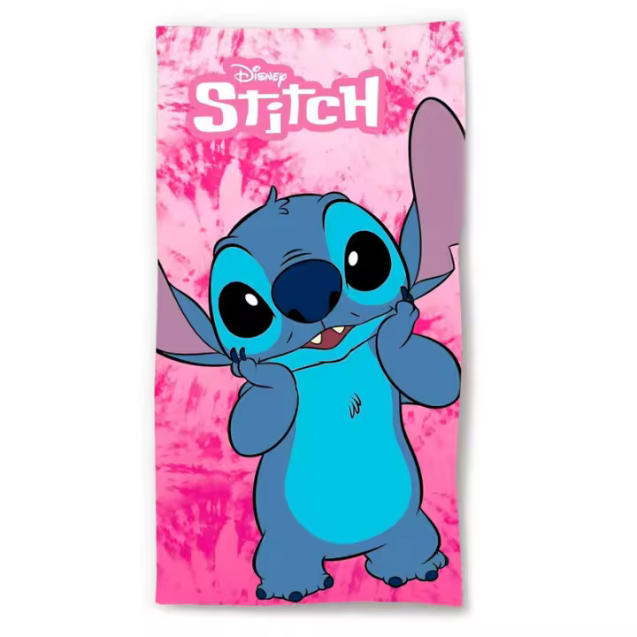 Toalha de praia em microfibra cor-de-rosa Disney Stitch - 1