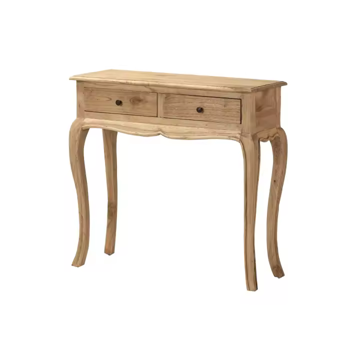Adda Home Consola Madera Mindi Natural 2 Cajones 85x30x80 Cm - Entrada y Salón - 1