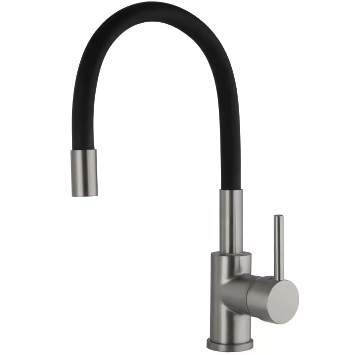 VALAZ Grifo de cocina con caño flexible monomando gun metal serie Gaya - 1